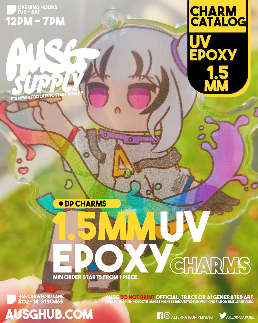 UV Epoxy Charms - 1.5MM Clear Acrylic