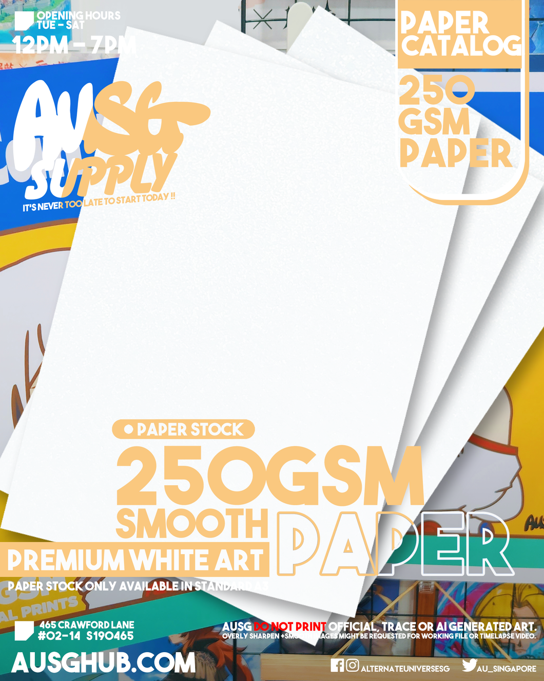 Digital Prints - 250GSM Smooth Premium White Art Paper (Standard A3 / MATTE)