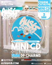 Load image into Gallery viewer, Mini CD Digital Print (DP) Charms - (CENTER HOLE / Clear Acrylic)
