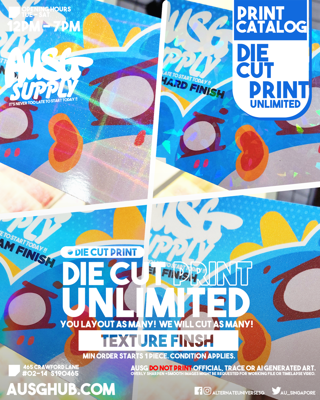 UNLIMITED Die Cut Digital Prints - 310GSM Texture Finish