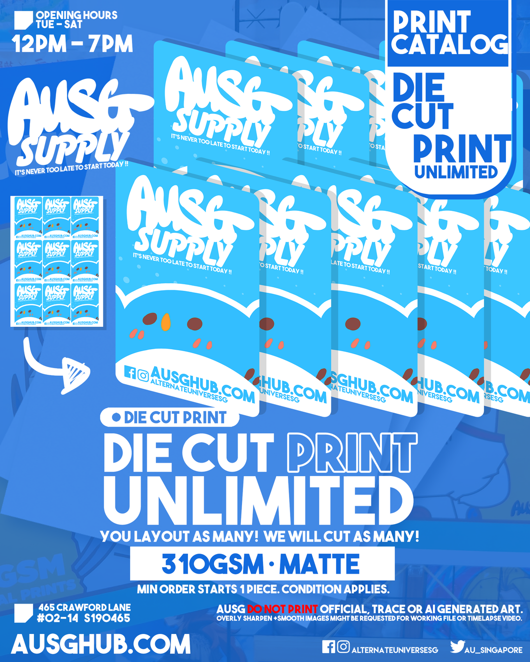 UNLIMITED Die Cut Digital Prints - 310GSM Premium White Matte Art Card