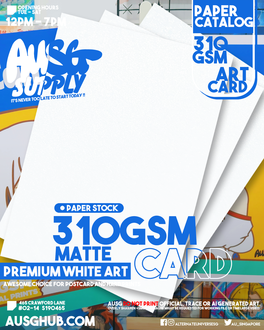 Digital Prints - 310GSM Premium White Matte Art Card (SRA3 / FULL A3/ MATTE)