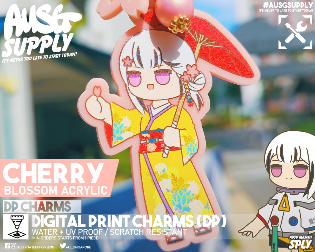 Digital Print (DP) Charms - Cherry Blossom Acrylic